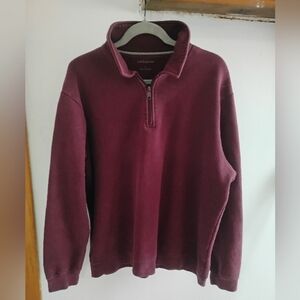 Croft & Barrow Quarter-Zip Pullover Sweater in Deep Red